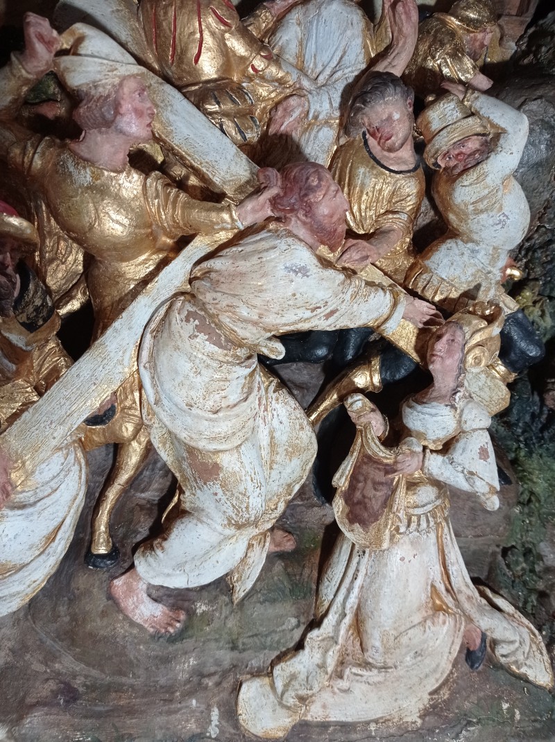 Atelier Giordani - Conservation - Restauration
Edifice – Mobilier - Sculpture – Objets d’art – Moulage –
Pierre, bois métal, polychromie et dorure - Conservation restauration du retable gothique de la Chapelle Saint Sulpice - Bois sculpté
Terre cuite sculptée polychrome et dorure - - Dépoussiérage soigneux
- Etude stratigraphique avec sondage
prise d'empreintes, moulage et tirage d'élément lacunaires
- Collage des éléments bois déchus et des tirage à la résine
- comblement et ragréages 
- Nettoyage 
- Réintégrations colorées
- Réintégration de dorure à la mixtion