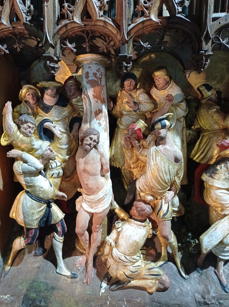 Atelier Giordani - Conservation - Restauration
Edifice – Mobilier - Sculpture – Objets d’art – Moulage –
Pierre, bois métal, polychromie et dorure - Conservation restauration du retable gothique de la Chapelle Saint Sulpice - Bois sculpté
Terre cuite sculptée polychrome et dorure - - Dépoussiérage soigneux
- Etude stratigraphique avec sondage
prise d'empreintes, moulage et tirage d'élément lacunaires
- Collage des éléments bois déchus et des tirage à la résine
- comblement et ragréages 
- Nettoyage 
- Réintégrations colorées
- Réintégration de dorure à la mixtion