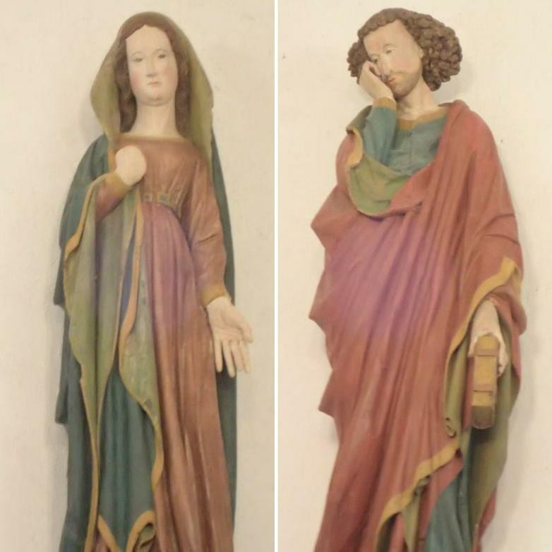 Atelier Giordani - Conservation - Restauration
Edifice – Mobilier - Sculpture – Objets d’art – Moulage –
Pierre, bois métal, polychromie et dorure - Restauration de deux statues en bois polychrome - Bois polychrome - - Traitement insecticide en anoxie dynamique
- Traitement insecticide chimique préventif 
- Dépoussiérage, nettoyage, purge
- Consolidation chimique du bois
- Restitution des manques et éléments mobiles
- Comblements et masticage
- Réintégration colorée et glacis
