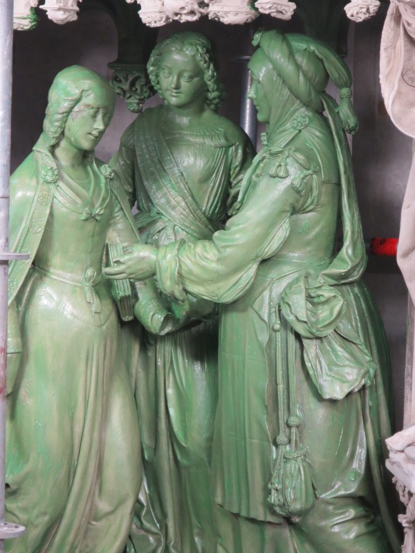 Atelier Giordani - Conservation - Restauration
Edifice – Mobilier - Sculpture – Objets d’art – Moulage –
Pierre, bois métal, polychromie et dorure - Conservation restauration du tour de chœur de la Cathédrale Notre Dame de Chartres - Pierre - - Dépoussiérage soigneux
- Pré-consolidation de l'épiderme
- Nettoyage par application de latex pelable
- Nettoyage complémentaire par application de compresse de carbonate d'ammonium
- Rinçage à l'eau déminéralisé et brossage doux
- Purge des joints défaillants et rejointoiement
- Consolidation du support
- Traitement des ferrures, agrafes et éléments ferreux
- Reprise d'enduits et ragréages
- Goujonnages et collages
-Patine d'harmonisation