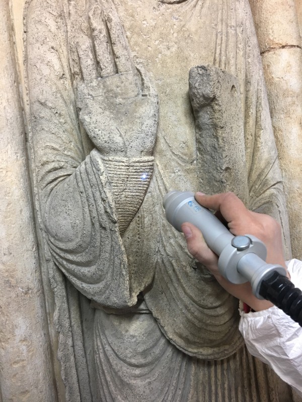 Atelier Giordani - Conservation - Restauration
Edifice – Mobilier - Sculpture – Objets d’art – Moulage –
Pierre, bois métal, polychromie et dorure - Conservation restauration du Portail royal Sud de la Cathédrale Saint Julien - Pierre polychrome - - Dessalements ponctuels
- Dépoussiérage soigneux
- Refixage des vestiges de polychromie
- Nettoyage par micro-gommage
- Nettoyage par désincrustation photonique
- Consolidation chimique de la pierre
- Renforts structurels
- Purges et reprises des joints d'appareillages 
- Traitement des éléments métalliques
- Retouches ponctuelles
- Patine d'harmonisation