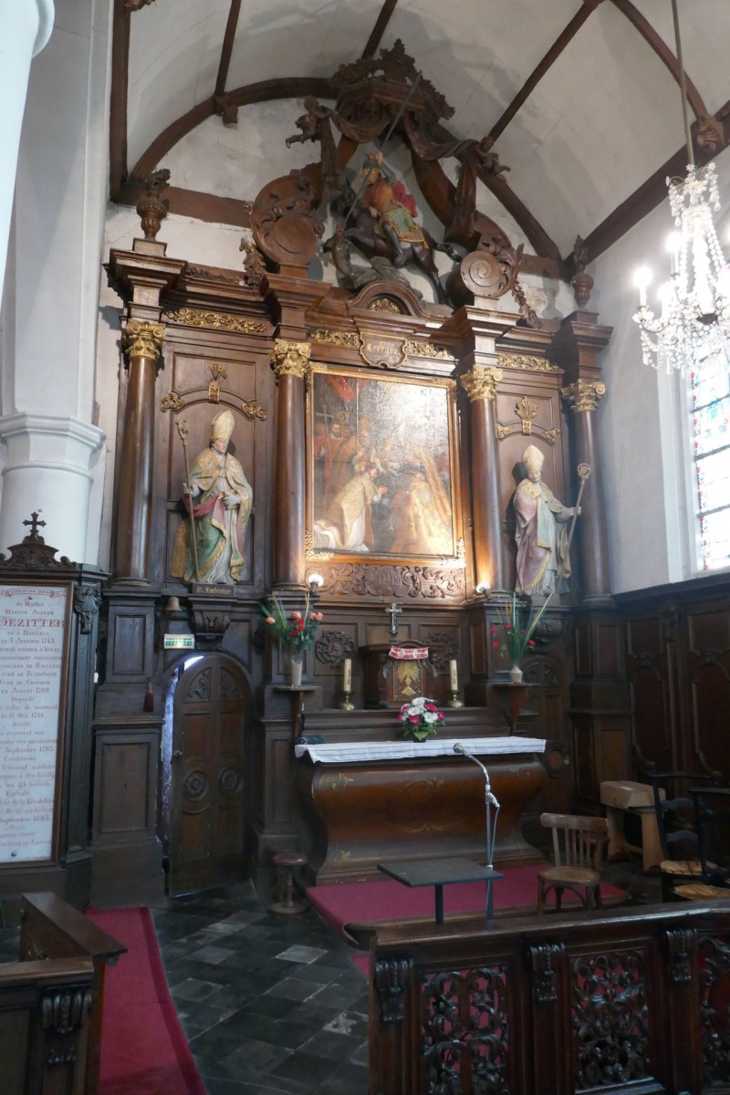 Atelier Giordani - Conservation - Restauration
Edifice – Mobilier - Sculpture – Objets d’art – Moulage –
Pierre, bois métal, polychromie et dorure - Restauration du retable latéral sud de l’église Saint Georges - Dépose partielle du retable, traitement des statues et décors d’applique infestés d’insectes xylophages par passage en machine d’anoxie dynamique (traitement par privation d’oxygène) - OPÉRATIONS RÉALISÉES

Reprise de la structure, greffes, et restitution des manques. 

Nettoyage de l’ensemble, fixation des zones de peinture écaillante, et restauration de la polychromie par réalisation 
de retouches de faux-bois et reprise de la dorure.