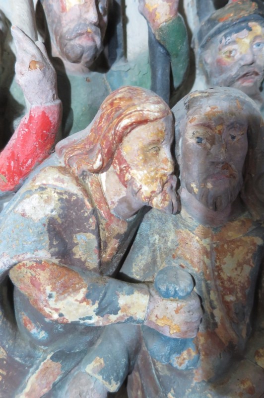 Atelier Giordani - Conservation - Restauration
Edifice – Mobilier - Sculpture – Objets d’art – Moulage –
Pierre, bois métal, polychromie et dorure - Conservation-restauration générale du choeur : Retable majeur et son maître-autel - Pierre calcaire, maçonnerie et plâtre, bois ; décors peints, dorés et argentés - OPÉRATIONS RÉALISÉES
-	Dépoussiérage, refixage, nettoyage
-	Comblement des lacunes, ragréage et masticage
-	Restitution d’éléments manquants par prise d’empreinte et moulage
-	Dégagement mécanique par clivage au scalpel
-	Allègement de la bronzine
-	Retouches sur les décors peints, dorés (or mica) et argentés (argent minéral Iriodin)
-	Dorure à la mixtion
-	Restitution des fonds (peinture acrylique) à partir de sondages
-	Patines d’harmonisation