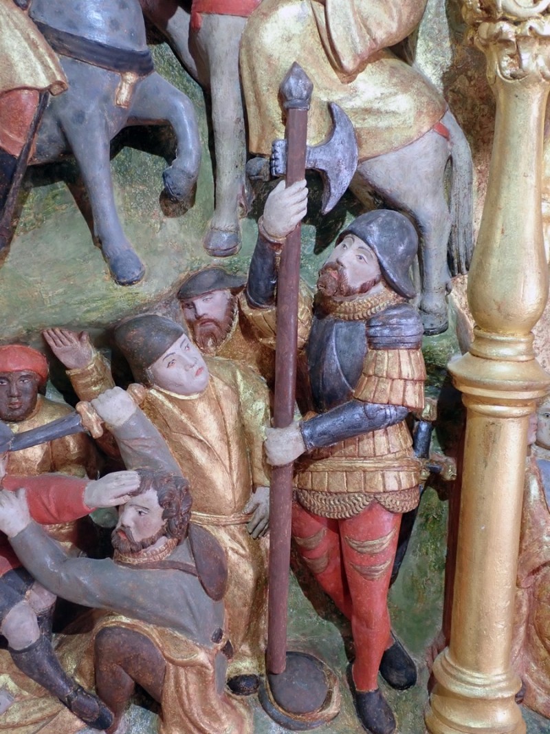 Atelier Giordani - Conservation - Restauration
Edifice – Mobilier - Sculpture – Objets d’art – Moulage –
Pierre, bois métal, polychromie et dorure - Conservation-restauration générale du choeur : Retable majeur et son maître-autel - Pierre calcaire, maçonnerie et plâtre, bois ; décors peints, dorés et argentés - OPÉRATIONS RÉALISÉES
-	Dépoussiérage, refixage, nettoyage
-	Comblement des lacunes, ragréage et masticage
-	Restitution d’éléments manquants par prise d’empreinte et moulage
-	Dégagement mécanique par clivage au scalpel
-	Allègement de la bronzine
-	Retouches sur les décors peints, dorés (or mica) et argentés (argent minéral Iriodin)
-	Dorure à la mixtion
-	Restitution des fonds (peinture acrylique) à partir de sondages
-	Patines d’harmonisation