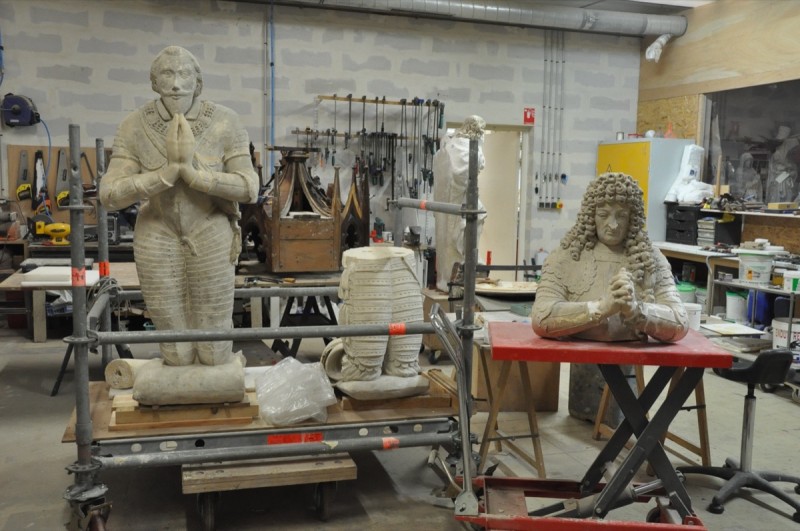 Atelier Giordani - Conservation - Restauration
Edifice – Mobilier - Sculpture – Objets d’art – Moulage –
Pierre, bois métal, polychromie et dorure - Travaux de restauration des six orants des seigneurs d’Aubigny - Statue en pierre et terre cuite - Déposés, traités en atelier et remontés

OPÉRATIONS RÉALISÉES
-	Dépose, transport, repose
-	Nettoyage microsablage et par compresses
-	Consolisation au silicate d’éthyle
-	Extraction des goujons ferreux
-	Collage et goujonnage (goujon carbone)
-	Ragréages et rejointoiement
-	Harmonisation