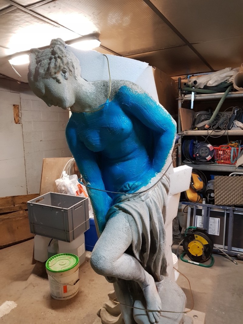 Atelier Giordani - Conservation - Restauration
Edifice – Mobilier - Sculpture – Objets d’art – Moulage –
Pierre, bois métal, polychromie et dorure - Moulage complet de la statue sur une reproduction et tirage en micro-béton - Pierre reconstituée avec armature métallique - OPÉRATIONS RÉALISÉES
Reproduction :
-	Dépose
-	Nettoyage
-	Passivation et restitution des reliefs manquants
-	Comblement

Copie :
-	Préparation du support (reproduction)
-	Prise d’empreinte
-	Réalisation d’un contre-moule
-	Création d’un tirage en micro béton
- Finitions à sec, repose
