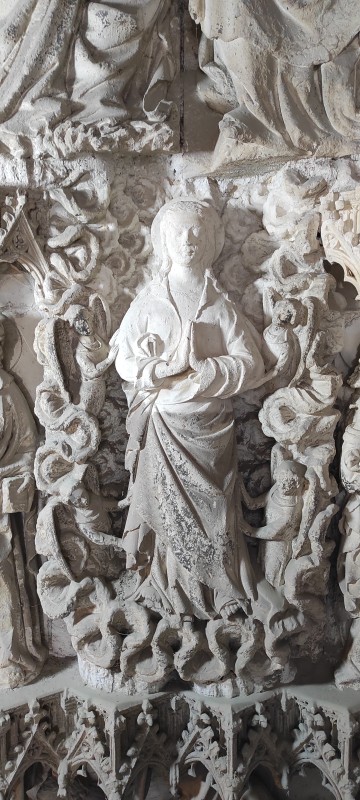 Atelier Giordani - Conservation - Restauration
Edifice – Mobilier - Sculpture – Objets d’art – Moulage –
Pierre, bois métal, polychromie et dorure - Portail des Marmousets de l'Abbatiale Saint Ouen - Pierre calcaire - - Nettoyage par micro gommage
- Nettoyage par compresse d'ammonium
- Traitement fongicide et biocide
- consolidation chimique de la pierre 
- Ragréage par mortier Altar et modelage
- Patine 
- Moulage et tirage d'une statue en l'état