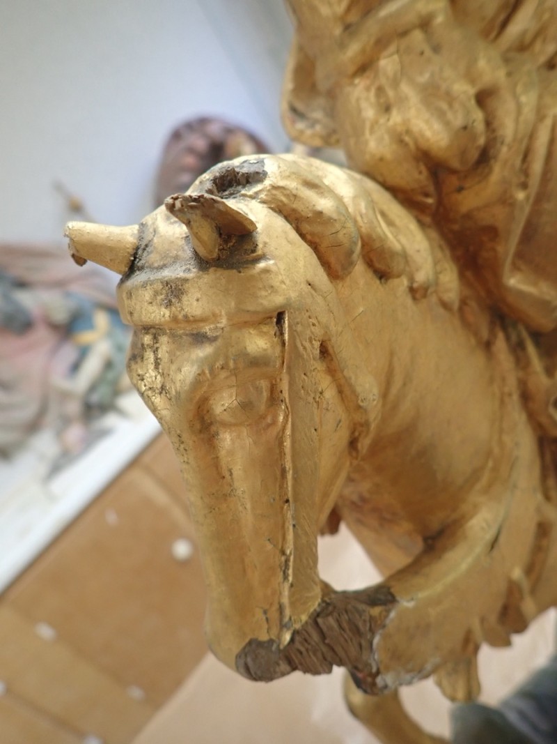 Atelier Giordani - Conservation - Restauration
Edifice – Mobilier - Sculpture – Objets d’art – Moulage –
Pierre, bois métal, polychromie et dorure - Restauration de la Charité Saint Martin - Bois polychrome - OPÉRATIONS RÉALISÉES
- Nettoyage par compresses
- Consolidation des zones altérées
- Étude de la polychromie
- Dégagement de la polychromie
- Refixage
- Réintégrations formelles
- Réintégrations colorées
- Protection finale