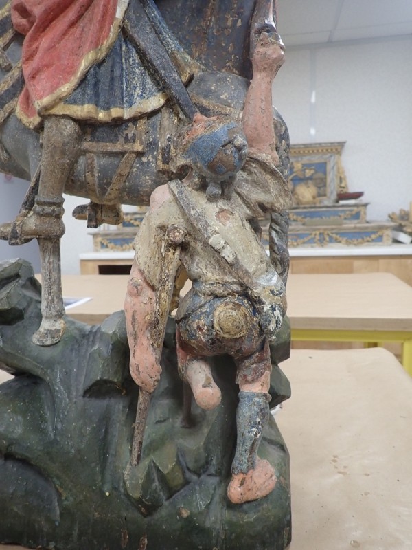 Atelier Giordani - Conservation - Restauration
Edifice – Mobilier - Sculpture – Objets d’art – Moulage –
Pierre, bois métal, polychromie et dorure - Restauration de la Charité Saint Martin - Bois polychrome - OPÉRATIONS RÉALISÉES
- Nettoyage par compresses
- Consolidation des zones altérées
- Étude de la polychromie
- Dégagement de la polychromie
- Refixage
- Réintégrations formelles
- Réintégrations colorées
- Protection finale