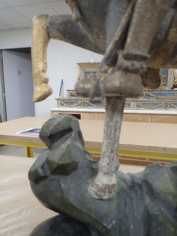 Atelier Giordani - Conservation - Restauration
Edifice – Mobilier - Sculpture – Objets d’art – Moulage –
Pierre, bois métal, polychromie et dorure - Restauration de la Charité Saint Martin - Bois polychrome - OPÉRATIONS RÉALISÉES
- Nettoyage par compresses
- Consolidation des zones altérées
- Étude de la polychromie
- Dégagement de la polychromie
- Refixage
- Réintégrations formelles
- Réintégrations colorées
- Protection finale