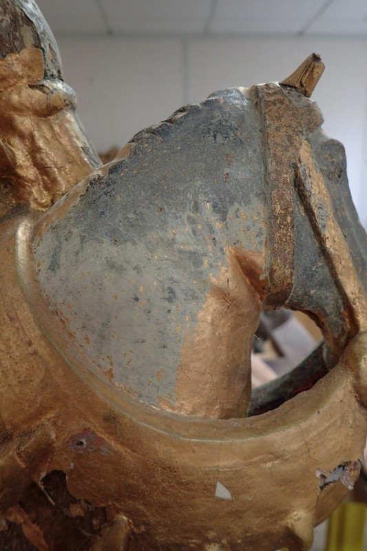 Atelier Giordani - Conservation - Restauration
Edifice – Mobilier - Sculpture – Objets d’art – Moulage –
Pierre, bois métal, polychromie et dorure - Restauration de la Charité Saint Martin - Bois polychrome - OPÉRATIONS RÉALISÉES
- Nettoyage par compresses
- Consolidation des zones altérées
- Étude de la polychromie
- Dégagement de la polychromie
- Refixage
- Réintégrations formelles
- Réintégrations colorées
- Protection finale
