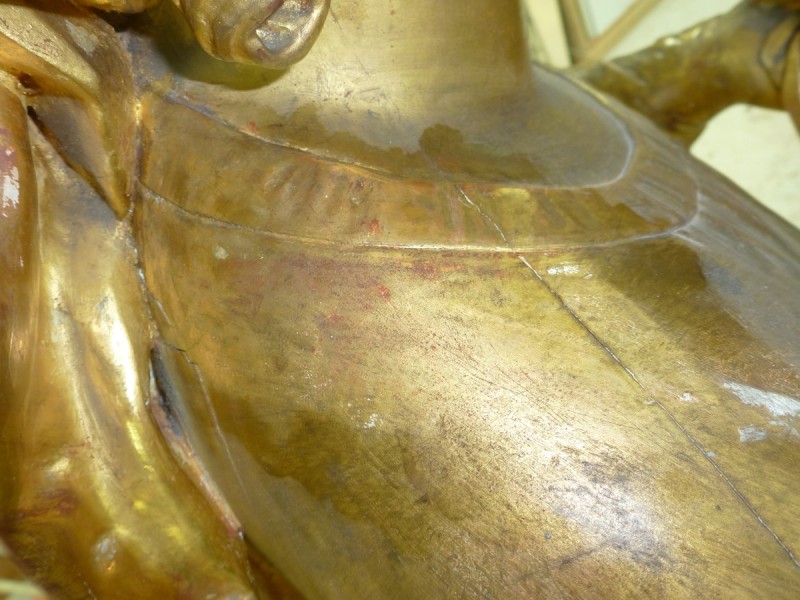 Atelier Giordani - Conservation - Restauration
Edifice – Mobilier - Sculpture – Objets d’art – Moulage –
Pierre, bois métal, polychromie et dorure - Restauration et soclage de la Vierge à l’Enfant - Bois doré, mixtion et détrempe - OPÉRATIONS RÉALISÉES
- Nettoyage chimique 
- Mastics traditionnels craie-colle et modostucs®
- Consolidation du  bois
- Restitution et compléments par moulage
- Réintégration à la feuille d’or et patine d’harmonisation
- Réintégrations colorées à l’or minéral 
- Réalisation d’un socle mobile en chêne teinté qui encastre et conserve le système d’origine