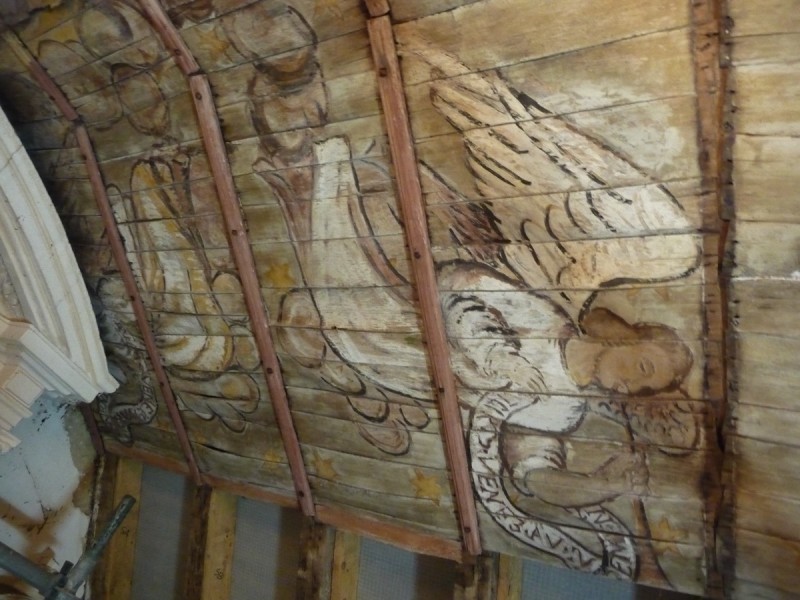 Atelier Giordani - Conservation - Restauration
Edifice – Mobilier - Sculpture – Objets d’art – Moulage –
Pierre, bois métal, polychromie et dorure - Conservation-restauration de la voûte en bois peinte - Voûte peinte avec peintures décoratives et figurées - OPÉRATIONS RÉALISÉES
- Échafaudage et dépose de l’ensemble
- Greffes et compléments
- Consolidation des bois
- Dépoussiérage et nettoyage
- Masticage et réintégration minimale
- Harmonisation
- Couche de protection
- Repose